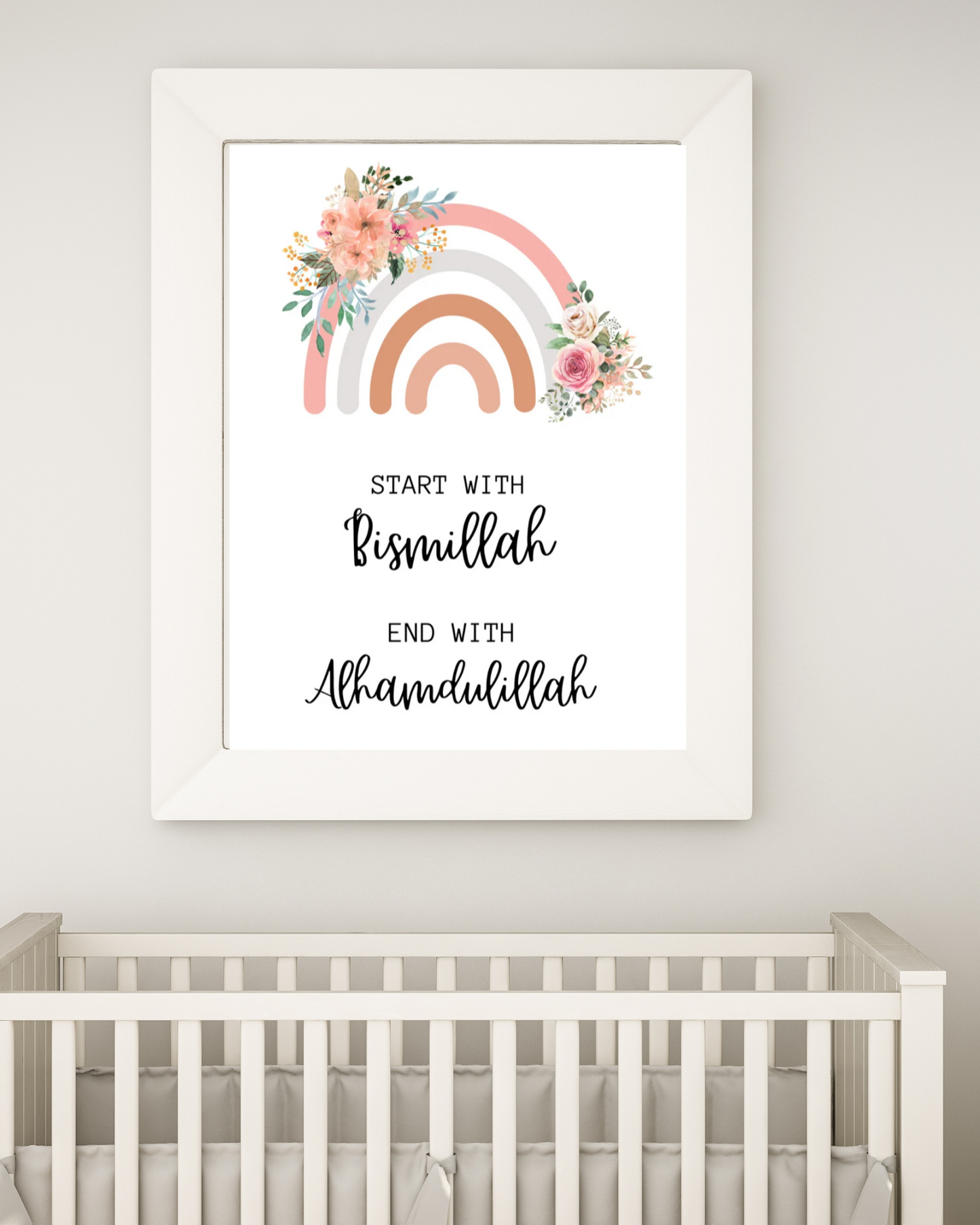 Custom Name Floral Prints | 3 Prints | Aytal Kursi & Name, Alhamdulilah Bismillah